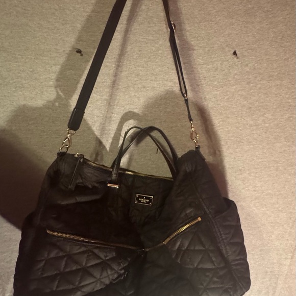 Kate Spade Black Quilted Large Duffel Women's Bag - Picture 3 of 5